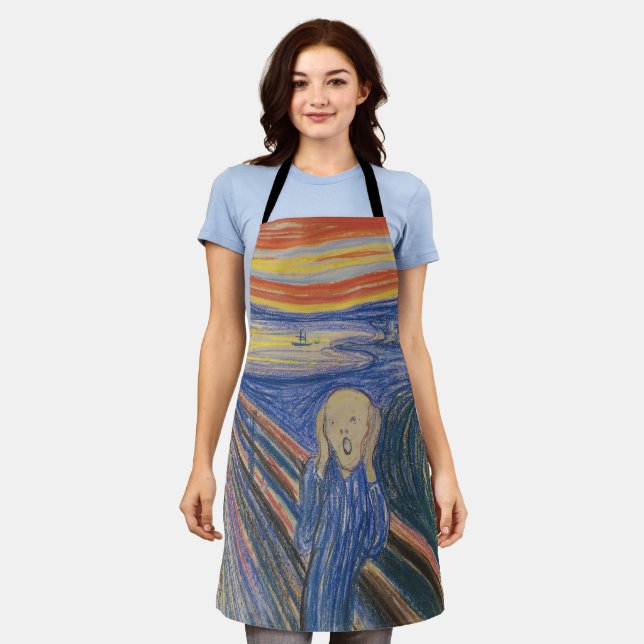 Tablier Edvard Munch Le Cri 1895 Impression d'art au paste (Porté)