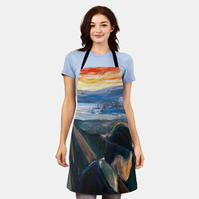 Tablier Edvard Munch - Maladie d'humeur au coucher du sole (Porté)