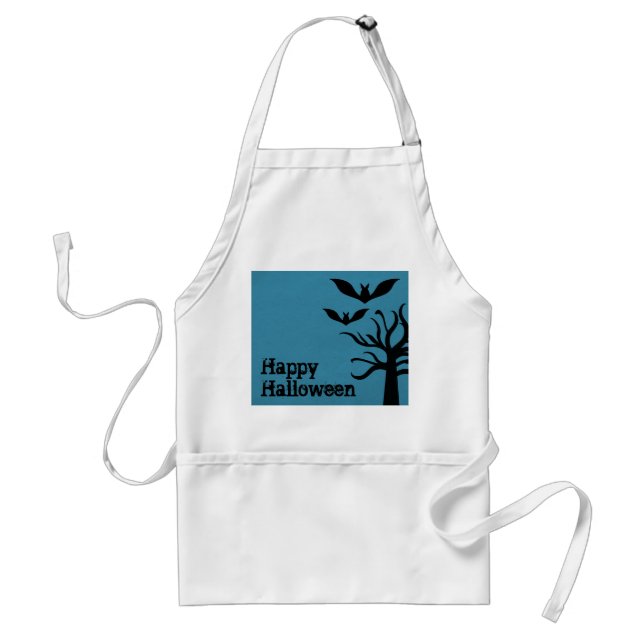 Tablier Eerie Bats Halloween Apron, Bleu (Devant)