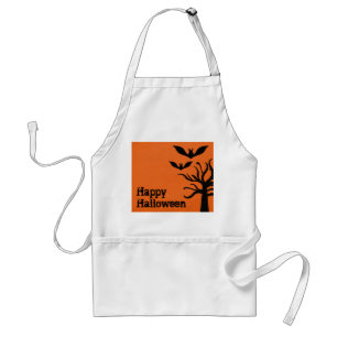 Tablier Eerie Bats Halloween Apron, Orange