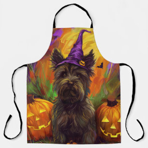 Tablier Éffrayant Skye Terrier Chien Halloween Citrouille 