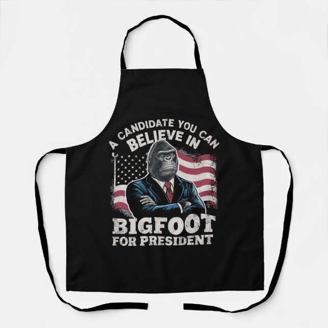 Tablier Élection 2024 Vote Drôle Sasquatch USA (Recto)