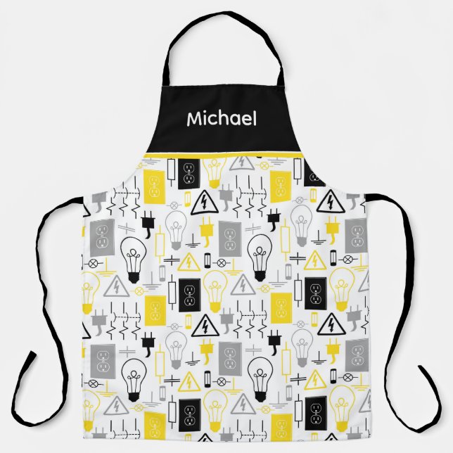 Tablier Électricien Jaune Personnalisé (Recto)