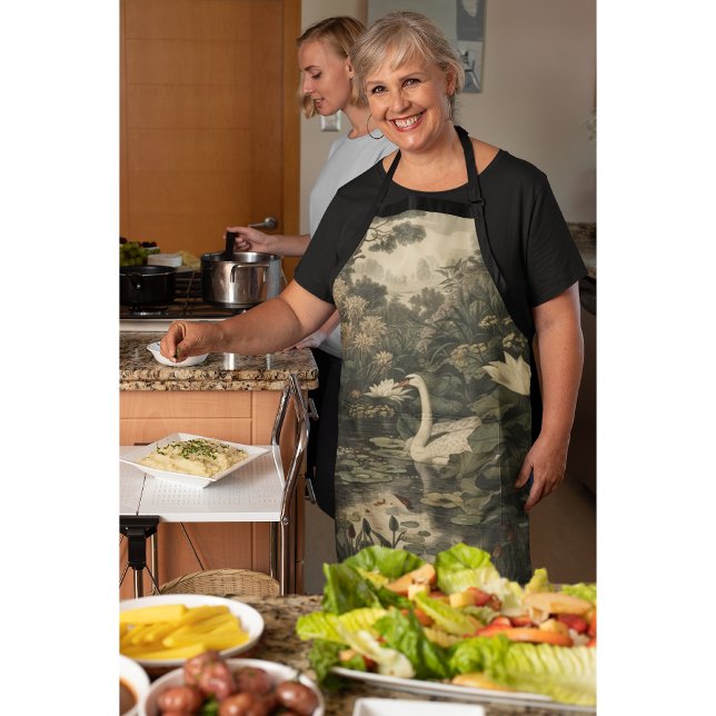 Tablier Élégance botanique - Le cygne dans la forêt (Créateur téléchargé)