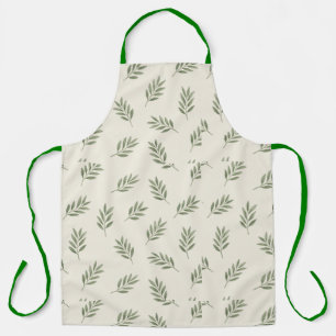 Tablier 🌿 Élégance de feuille botanique verte minimale 🌿