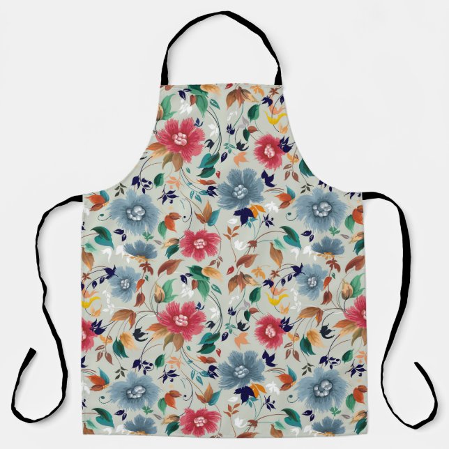 Tablier Élégance fleurit : Floral Vintage Arrière - plan (Recto)