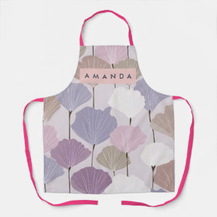 Tablier Élégance Florale Personnalisée Mauve et Lilas Douc