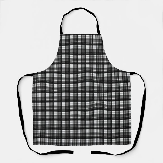 Tablier Élégance Intemporelle : Tartan Noir Et Blanc Class (Recto)