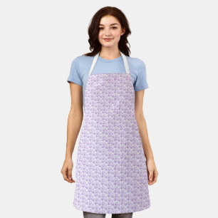 Tablier élégant à motif floral violet