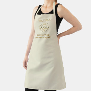 Tablier Élégant Beige Or Logo de l'Entreprise Personnalisé