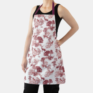 Tablier Elégant cerf de Toile de Bourgogne Vintage en forê