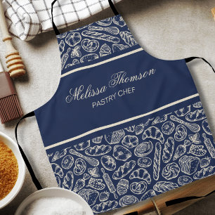 Tablier Élégant Chef de Boulangerie Classique Bleu Marine