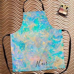 Tablier Elégant Coiffeur Opal Stone Hairstyliste Nom