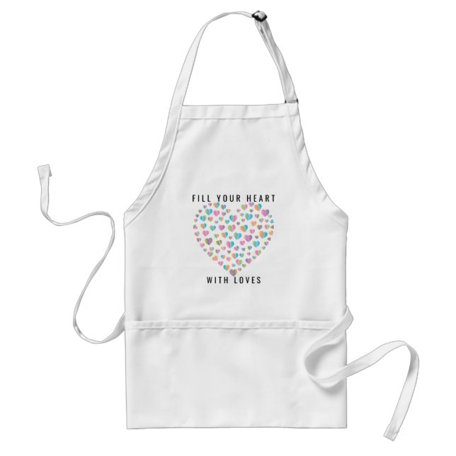 Tablier Elégant Cute Colorful Heart Motif Design (Devant)