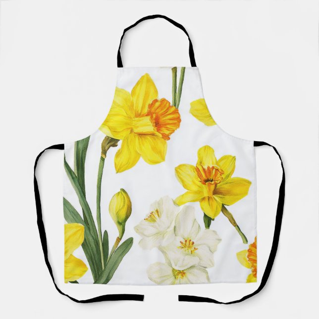 Tablier Elegant Daffodil Floral Pattern Kitchen Wear (Recto)