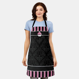 Tablier Élégant Damask Cupcake
