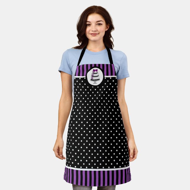 Tablier Élégant gâteau Baker Polka Dot (Porté)