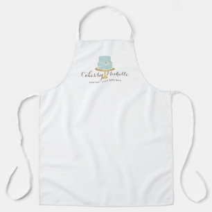 Tablier Elégant gâteau bleu aux fleurs