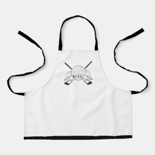 Tablier Elégant Golf Thème Design & Nom du joueur Golfer