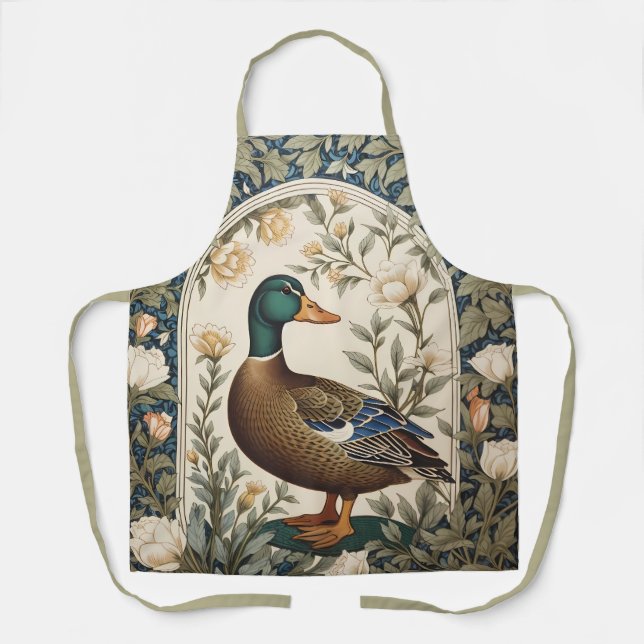 Tablier Elegant Mallard Duck William Morris Inspired  (Recto)