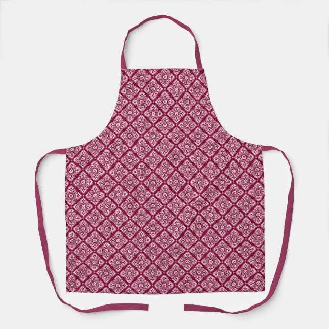 Tablier Élégant modèle floral géométrique Boho (Recto)