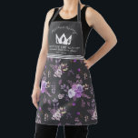 Tablier Élégant modèle floral violet Reine de la cuisine<br><div class="desc">Ajoutez une touche de sophistication à votre cuisine avec ce tablier Queen of the Kitchen au motif floral violet élégant. Parfait pour la cuisine,  la boulangerie ou l'artisanat,  il allie style et fonctionnalité. Idéal pour l'usage domestique,  les amateurs de cuisines,  ou comme un cadeau réfléchi pour toute occasion spéciale.</div>