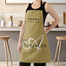 Élégant Monogram Gold White Script Meilleur Chef N