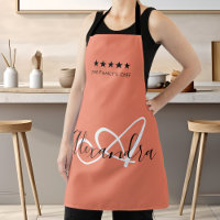 Élégant Monogramme rose blanc Script Meilleur Chef