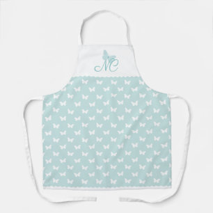 Tablier Élégant Motif à papillon Turquoise