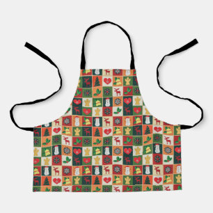 Tablier Élégant Motif de Noël coloré   Apron