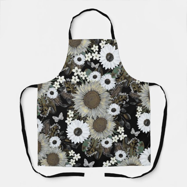 Tablier Elégant Motif de tournesol floral Apron (Recto)