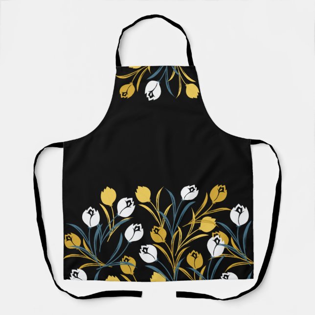 Tablier Élégant motif floral de Tulipe (Recto)