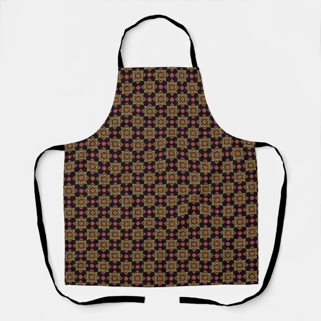 Tablier Élégant Motif Floral Mandala (Recto)