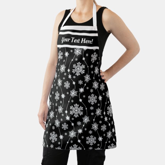 Tablier Élégant Motif noir et blanc hivernal (Insitu)