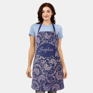 Tablier Élégant motif Vintage pourpre damassé