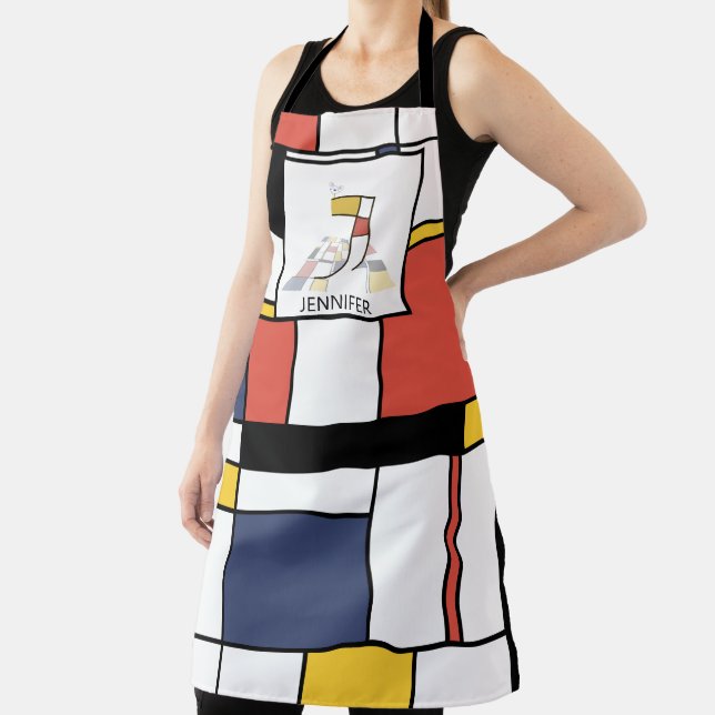 Tablier Élégant Neoplasticisme Style Monogramme. Lettre J (Insitu)