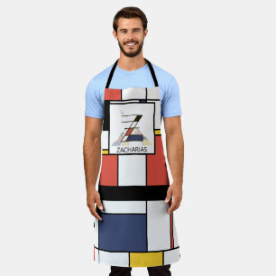 Tablier Élégant Neoplasticisme Style Monogramme. Lettre Z