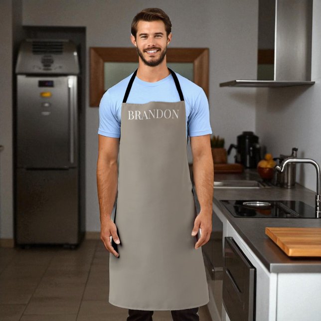Tablier Elégant nom Brown masculin Moderne Simple Chef (Créateur téléchargé)