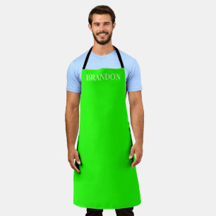 Tablier Elégant Nom Vert Homme Moderne Simple Chef