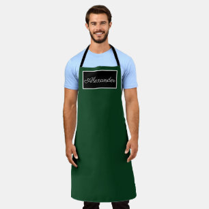 Tablier Élégant Nom Vert Hommes Moderne Simple Chic
