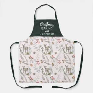 Tablier Élégant Pink Green Noël personnalisé