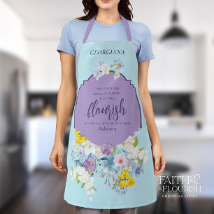 Tablier Élégant Printemps Florales Bible Verse Personnalis