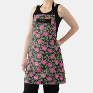 Tablier Elégant rose Peony Flowers Personnalisé