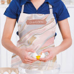 Tablier Élégant rose violet marbre Chic Nom personnalisé<br><div class="desc">Ce design moderne présente un motif chic en marbre d'or rose,  violet et rose avec votre nom personnel #marbre #giftsforher #girly #forher #cuisine #aprons #cuisine #chef #bbq #baking #maison #cadeaux #cadeaux</div>