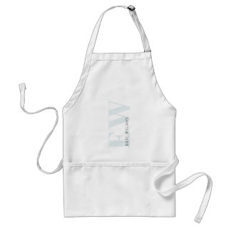 Tablier Élégant Simple Minimal Ciel Doux Blue Monogramme N