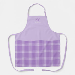 Tablier Élégant Tartan violet personnalisé moderne