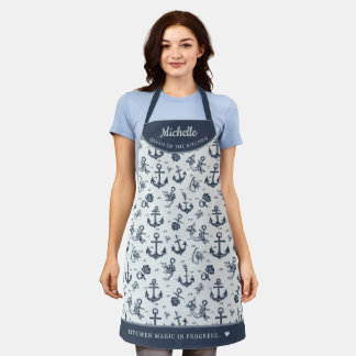 Tablier élégant vintage ancor motif personnalisé