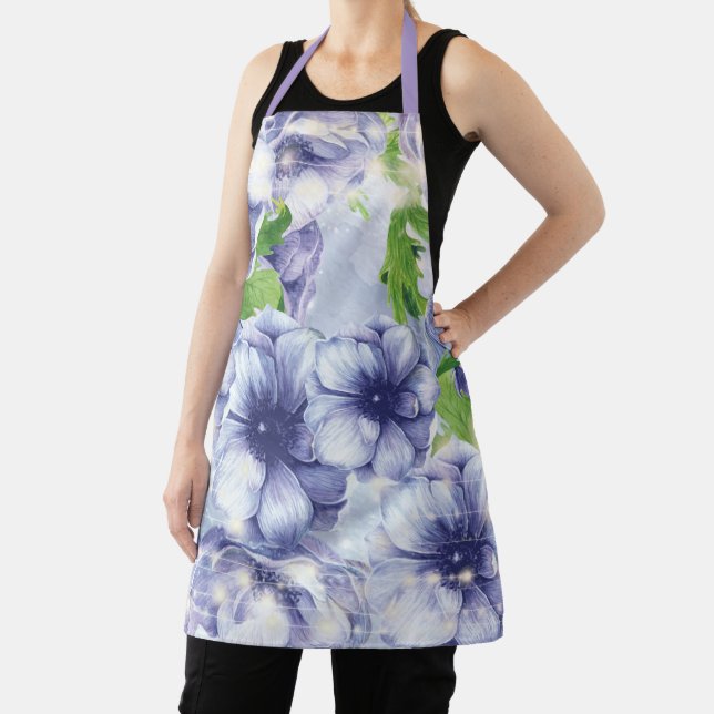 Tablier Élégant violet floral (Insitu)