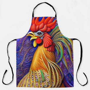 Tablier Elégante aquarelle artistique Royal Pastel Rooster