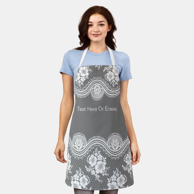 Tablier Elégante dentelle ancienne apparence éditable tabl (Porté)